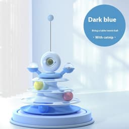 image-4 Levels Cat Toy Tower Turntable Roller Balls Toys Interactive Intelligence Pets Toys Training Track Puzzle Funny Games Accessories Pet Products