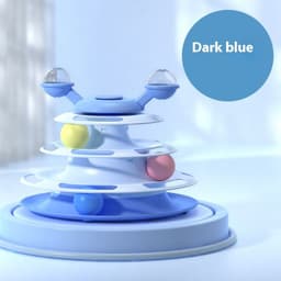 image-4 Levels Cat Toy Tower Turntable Roller Balls Toys Interactive Intelligence Pets Toys Training Track Puzzle Funny Games Accessories Pet Products