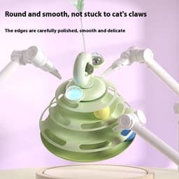image-4 Levels Cat Toy Tower Turntable Roller Balls Toys Interactive Intelligence Pets Toys Training Track Puzzle Funny Games Accessories Pet Products