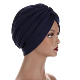 image-New Headwraps Hats For Women Solid Twist Ruffle Cotton Caps Chemo Beanies Turban Headwear Hats For Cancer
