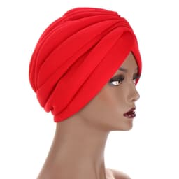 image-New Headwraps Hats For Women Solid Twist Ruffle Cotton Caps Chemo Beanies Turban Headwear Hats For Cancer
