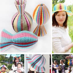 image-Magic Vase Hat Wholesale Ever-Changing Paper Hat Sun Hat Tourist Attraction