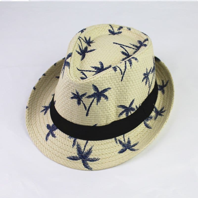 image-Summer Children Straw Hat Print Baby Hats Kids