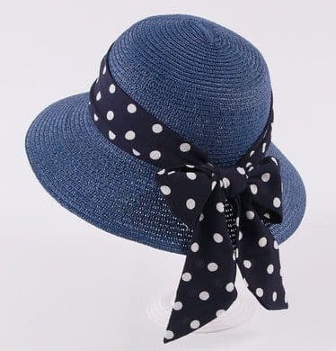 image-New Children's Straw Hats Leisure Ribbon Bow Hat