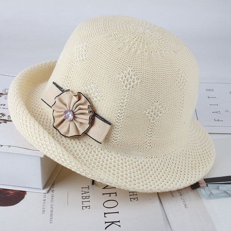 image-Women'S Hats Korean Version Of The Fashion Alice Along The Flower Knitted Women'S Hats Sun Hats