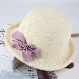 image-Women'S Hats Korean Version Of The Fashion Alice Along The Flower Knitted Women'S Hats Sun Hats