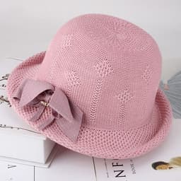 image-Women'S Hats Korean Version Of The Fashion Alice Along The Flower Knitted Women'S Hats Sun Hats