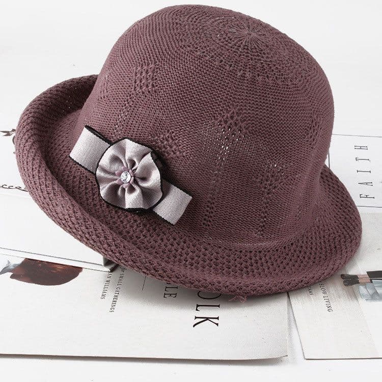 image-Women'S Hats Korean Version Of The Fashion Alice Along The Flower Knitted Women'S Hats Sun Hats