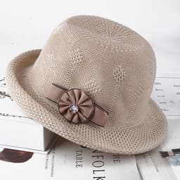 image-Women'S Hats Korean Version Of The Fashion Alice Along The Flower Knitted Women'S Hats Sun Hats