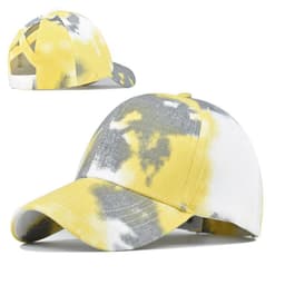 image-Tie-Dye Hats, Pure Cotton, European And American Women'S Empty Top Hats, Sun Visors, Cotton Ponytail Caps