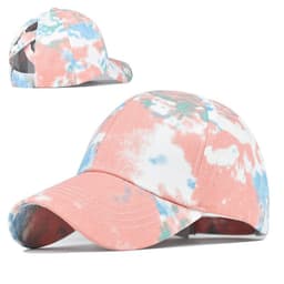 image-Tie-Dye Hats, Pure Cotton, European And American Women'S Empty Top Hats, Sun Visors, Cotton Ponytail Caps