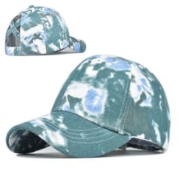 image-Tie-Dye Hats, Pure Cotton, European And American Women'S Empty Top Hats, Sun Visors, Cotton Ponytail Caps