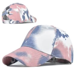 image-Tie-Dye Hats, Pure Cotton, European And American Women'S Empty Top Hats, Sun Visors, Cotton Ponytail Caps