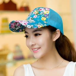 image-Unisex Women Men Floral Mesh Baseball Caps Sport Golf Breathable Snapback Hat