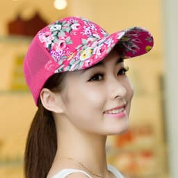 image-Unisex Women Men Floral Mesh Baseball Caps Sport Golf Breathable Snapback Hat
