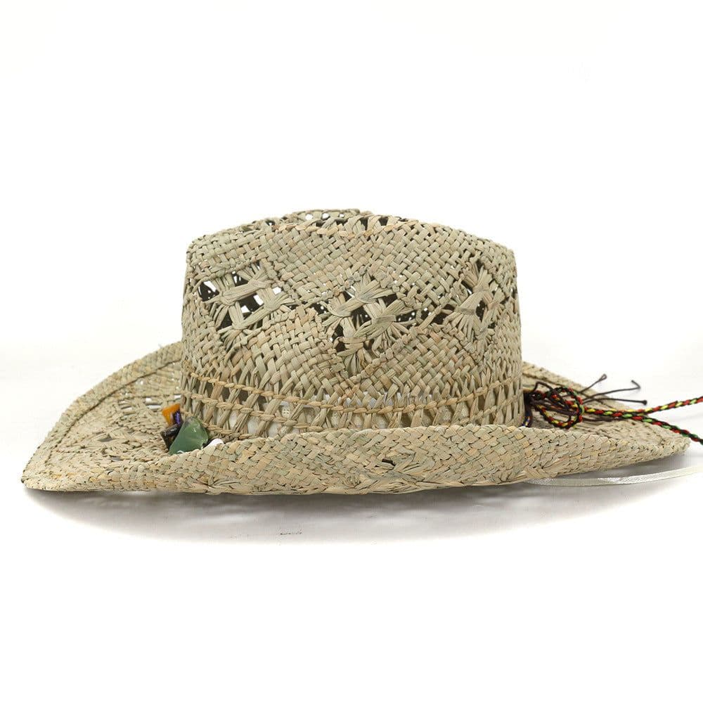 image-Men's And Women's Cowboy Hats Natural Hamcho Sunscreen Hat