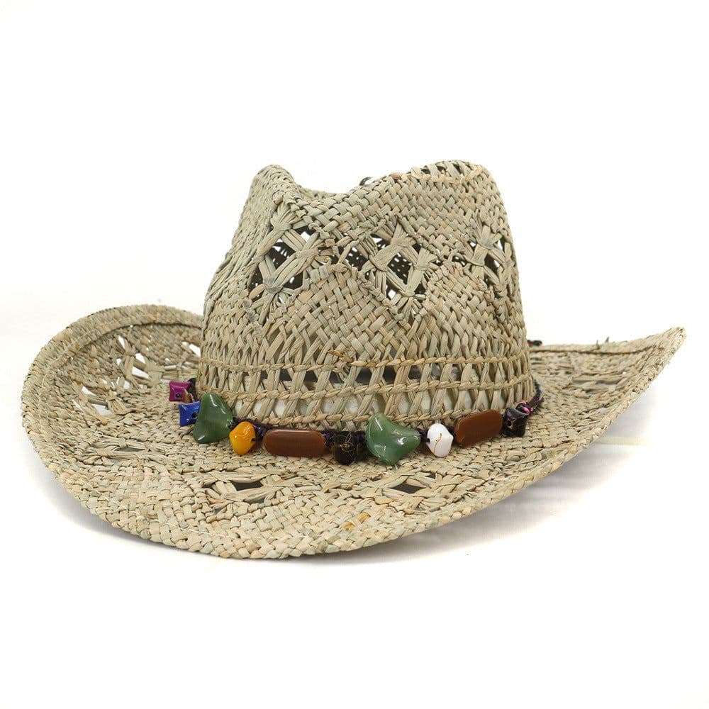 image-Men's And Women's Cowboy Hats Natural Hamcho Sunscreen Hat