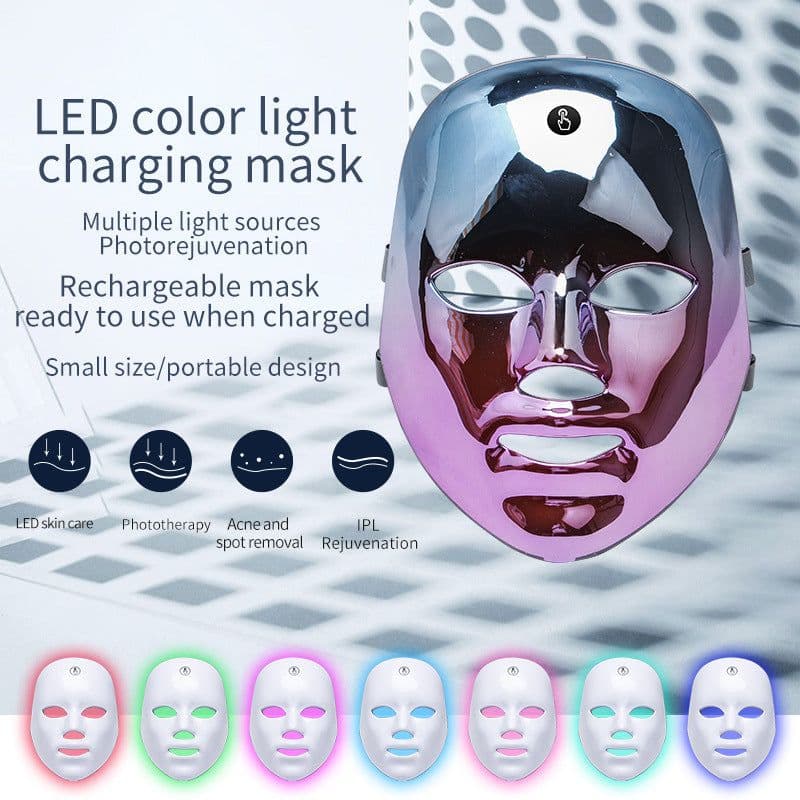 image-LED Rechargeable Face Mask Acne And Freckles Led Color Light Mask