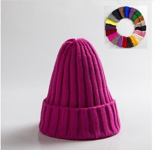 image-New Woolen Curly-brimmed Winter Warm Knitting Pointed Hats