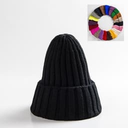 image-New Woolen Curly-brimmed Winter Warm Knitting Pointed Hats