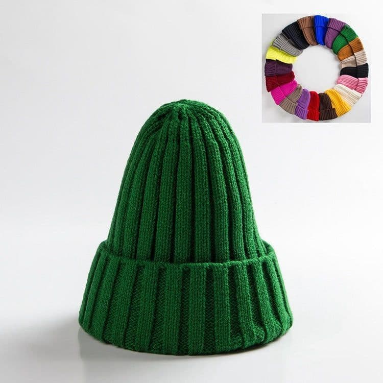 image-New Woolen Curly-brimmed Winter Warm Knitting Pointed Hats