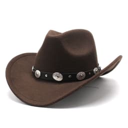 image-Minority Style Woolen Western Cowboy Hats Men's And Women's Couple Hats