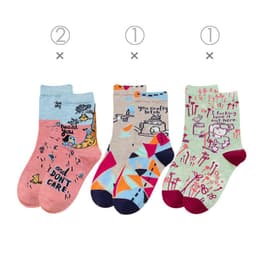 image-Female Socks In Tube Cotton Cute Funny Color Plaid