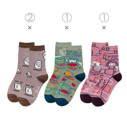 image-Female Socks In Tube Cotton Cute Funny Color Plaid