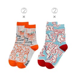 image-Female Socks In Tube Cotton Cute Funny Color Plaid
