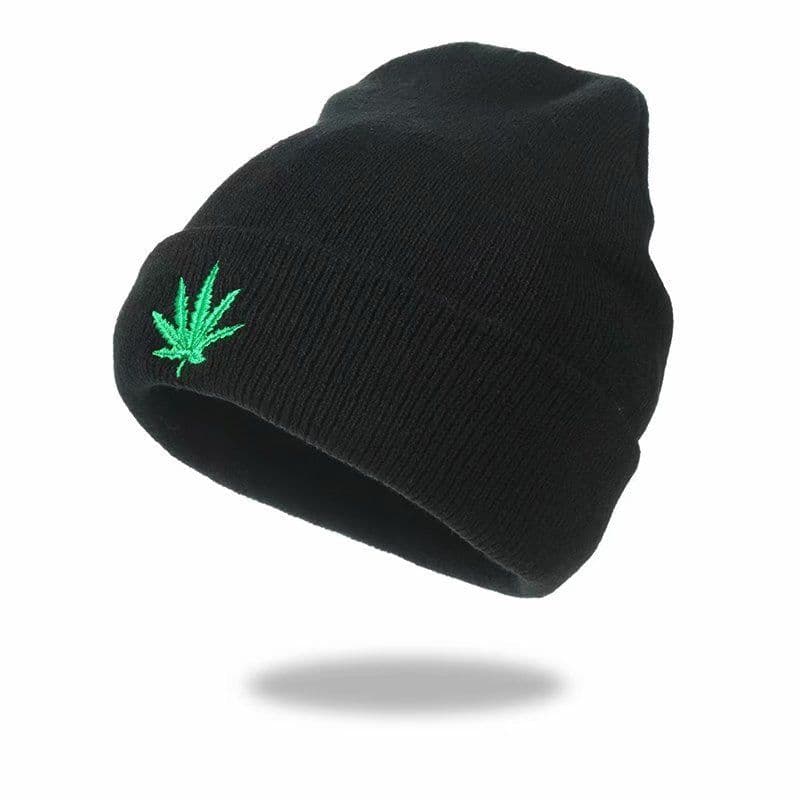 image-European And American Men And Women Maple Leaf Embroidered Knitted Hat Caps Hip Hop Woolen Yarn