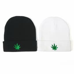 image-European And American Men And Women Maple Leaf Embroidered Knitted Hat Caps Hip Hop Woolen Yarn