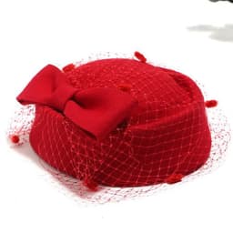 image-Trendy Women's Hats Fashion Veil Small Top Hats
