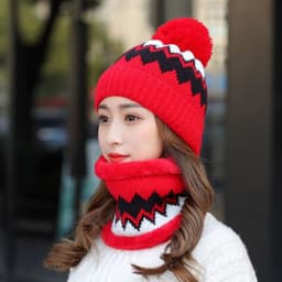 image-Women's Woolen Hats Bib Cycling Fleece Thickening