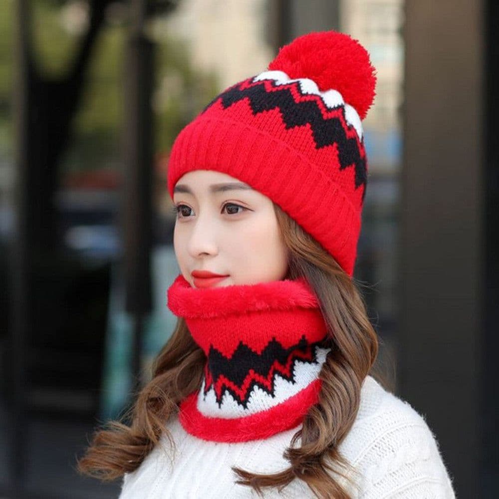 image-Women's Woolen Hats Bib Cycling Fleece Thickening
