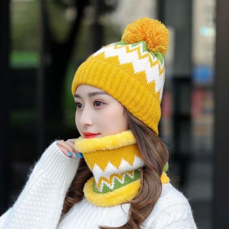 image-Women's Woolen Hats Bib Cycling Fleece Thickening
