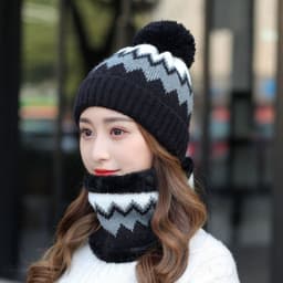 image-Women's Woolen Hats Bib Cycling Fleece Thickening