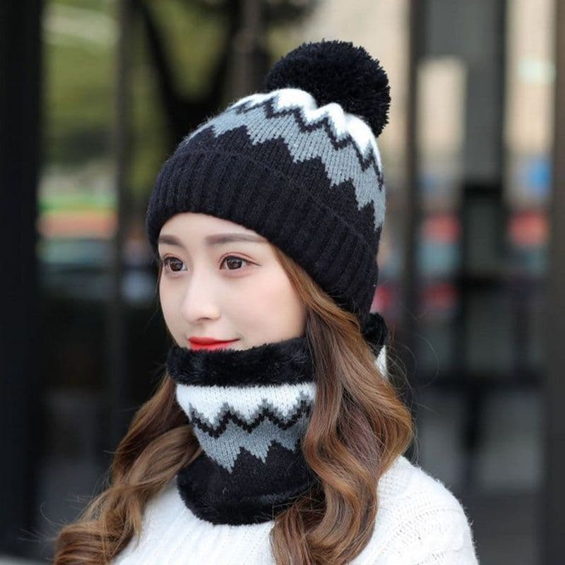 image-Women's Woolen Hats Bib Cycling Fleece Thickening