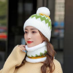 image-Women's Woolen Hats Bib Cycling Fleece Thickening