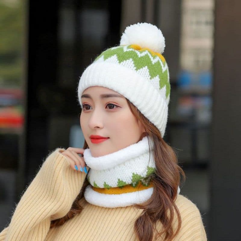 image-Women's Woolen Hats Bib Cycling Fleece Thickening