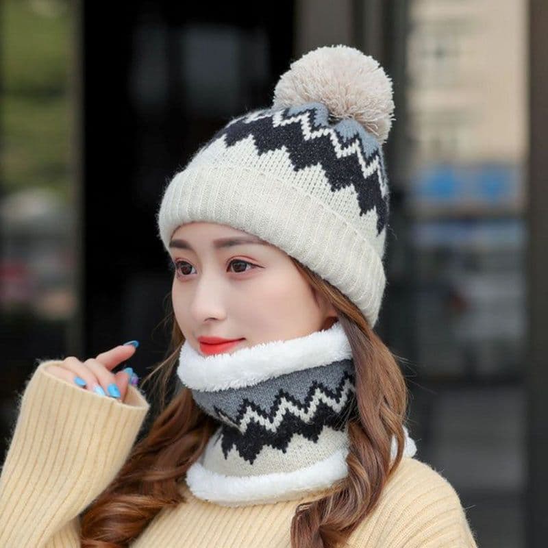 image-Women's Woolen Hats Bib Cycling Fleece Thickening