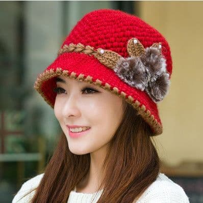 image-Knitted Hats For The Elderly Mother In Autumn And Winter