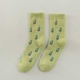 image-Women's Mid-thigh Fruit Socks Plus Velvet Thickening Winter Warm