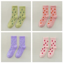 image-Women's Mid-thigh Fruit Socks Plus Velvet Thickening Winter Warm