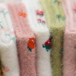 image-Women's Mid-thigh Fruit Socks Plus Velvet Thickening Winter Warm