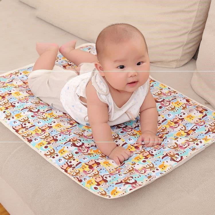 image-Cotton Baby Changing Mat, Waterproof Baby Bed Changing Mat