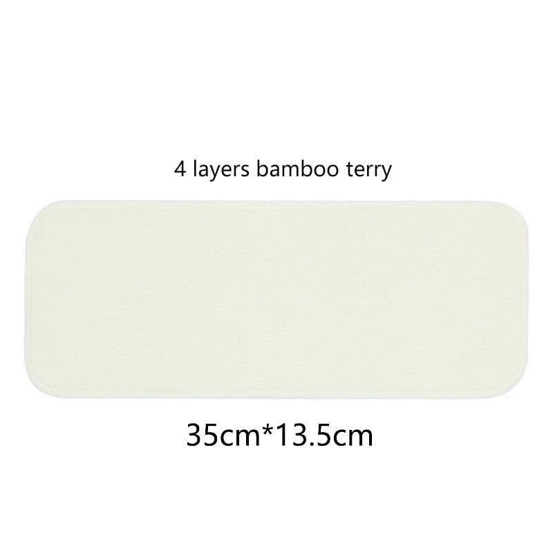image-Baby Washable 4-layer Pure Bamboo Fiber Diapers Bamboo Terry Absorbent Diapers