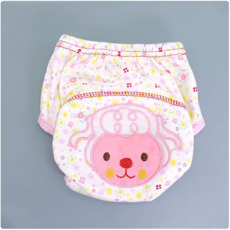 image-Summer Embroidered Baby Cotton Learning Pants Diaper Pocket Waterproof Training Pants Leak-Proof Breathable Bread Pants