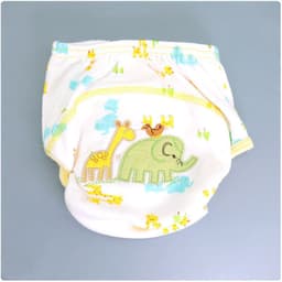 image-Summer Embroidered Baby Cotton Learning Pants Diaper Pocket Waterproof Training Pants Leak-Proof Breathable Bread Pants