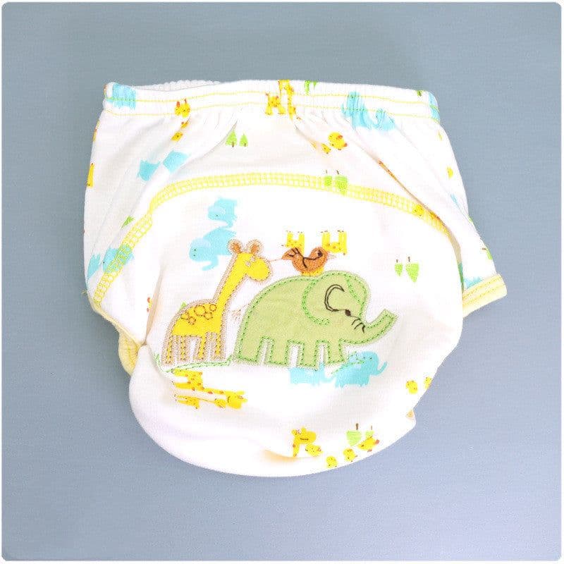 image-Summer Embroidered Baby Cotton Learning Pants Diaper Pocket Waterproof Training Pants Leak-Proof Breathable Bread Pants