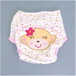 image-Summer Embroidered Baby Cotton Learning Pants Diaper Pocket Waterproof Training Pants Leak-Proof Breathable Bread Pants